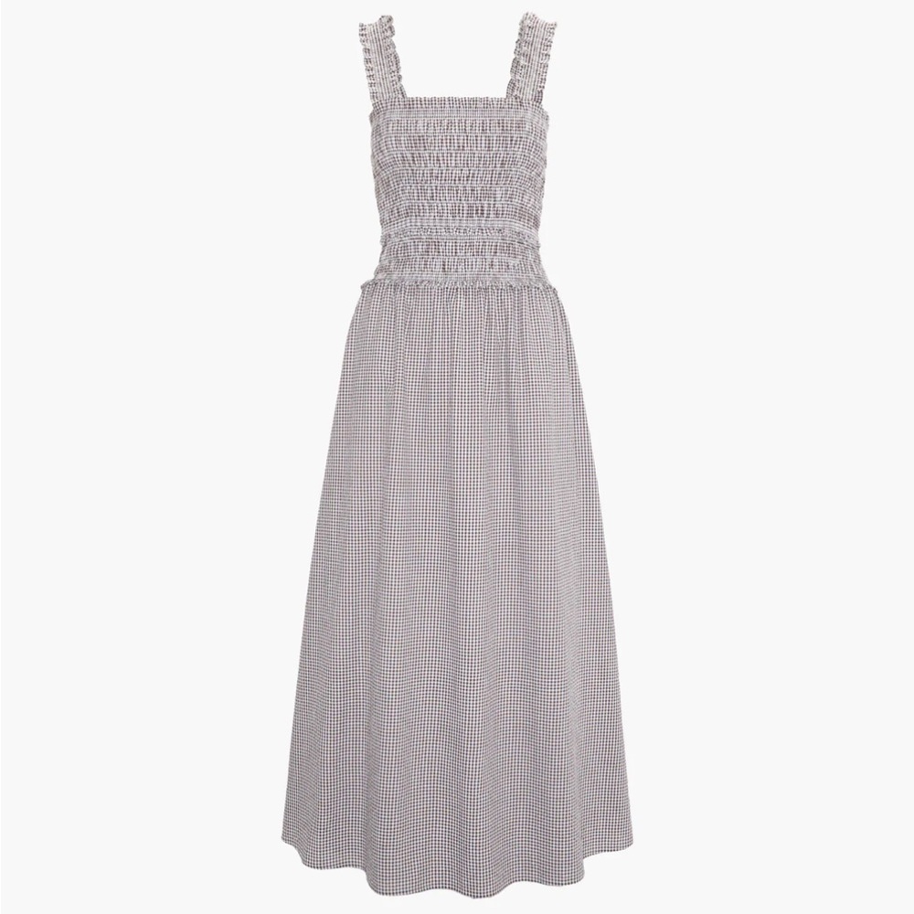 HILL HOUSE HOME Azalea Maxi Nap Dress in chocolate gingham
